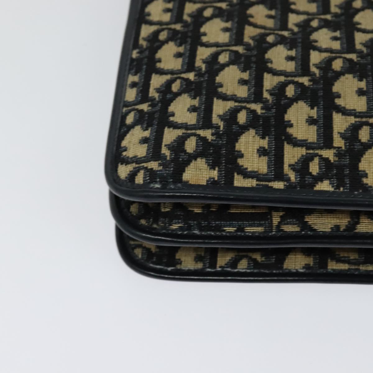 Christian Dior Trotter Canvas Shoulder Bag Navy Auth BD773