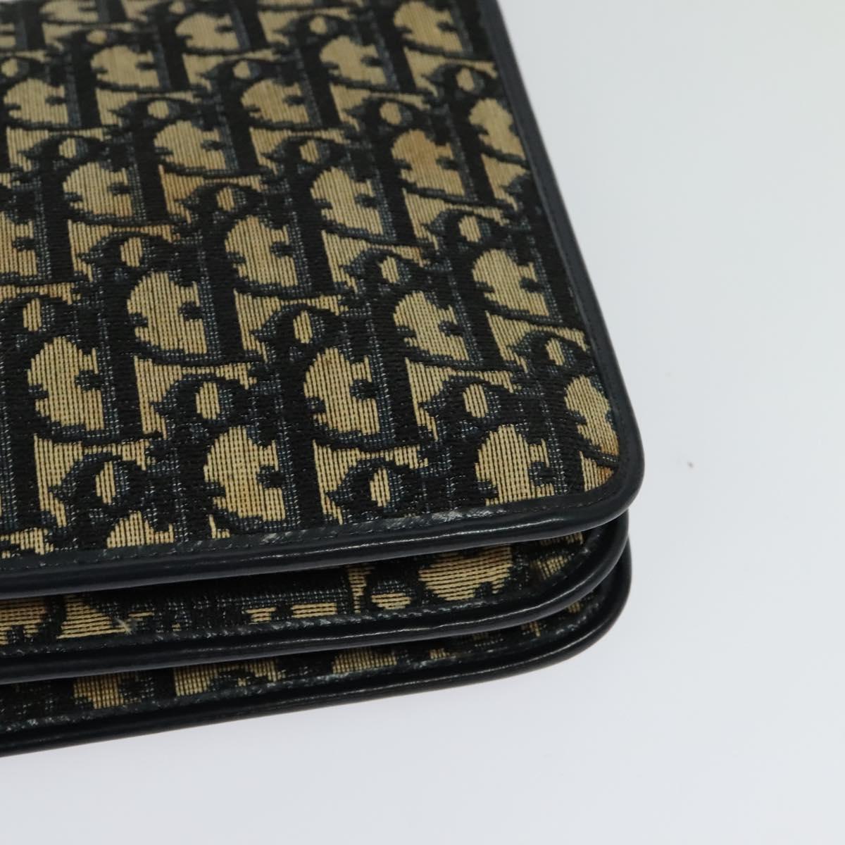 Christian Dior Trotter Canvas Shoulder Bag Navy Auth BD773