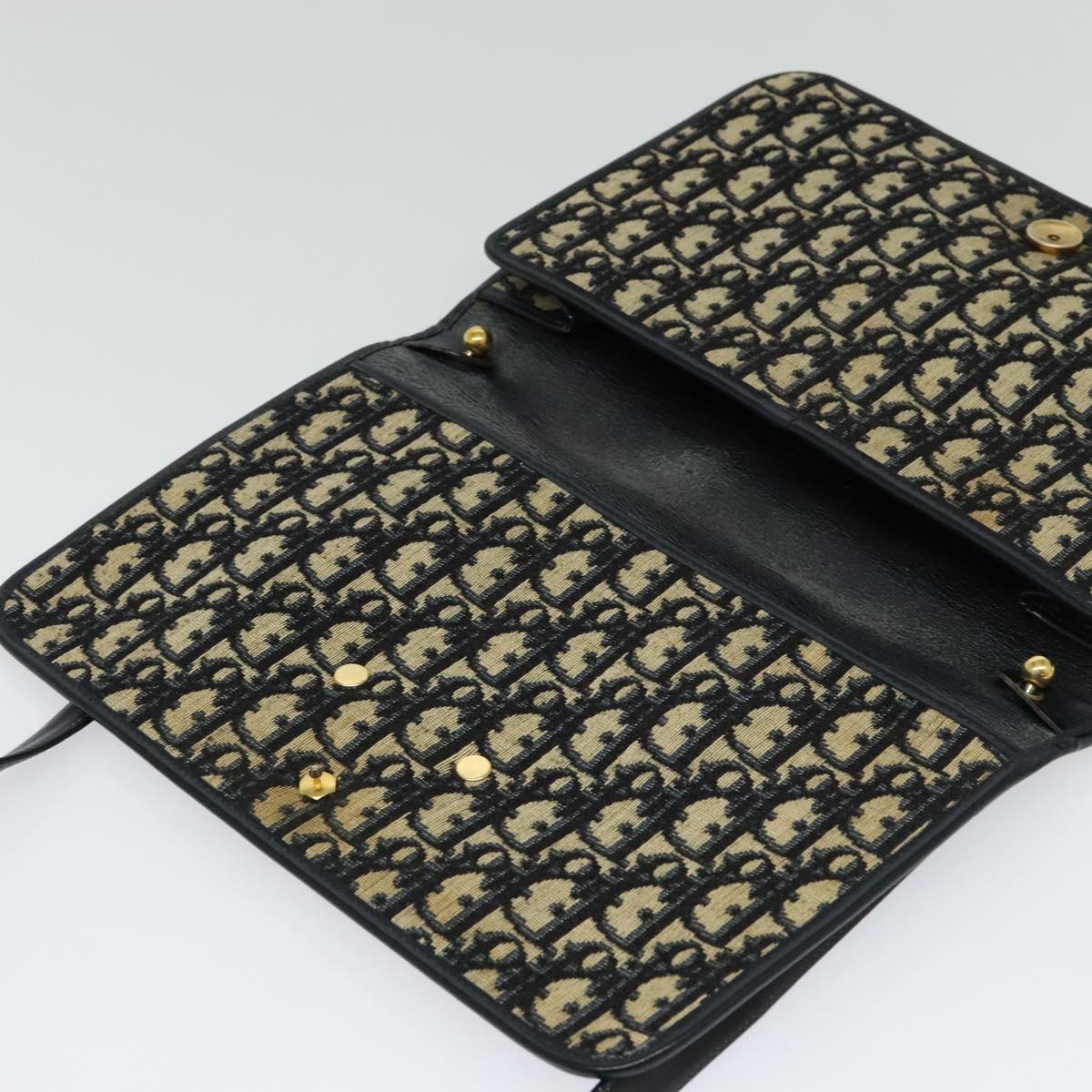 Christian Dior Trotter Canvas Shoulder Bag Navy Auth BD773