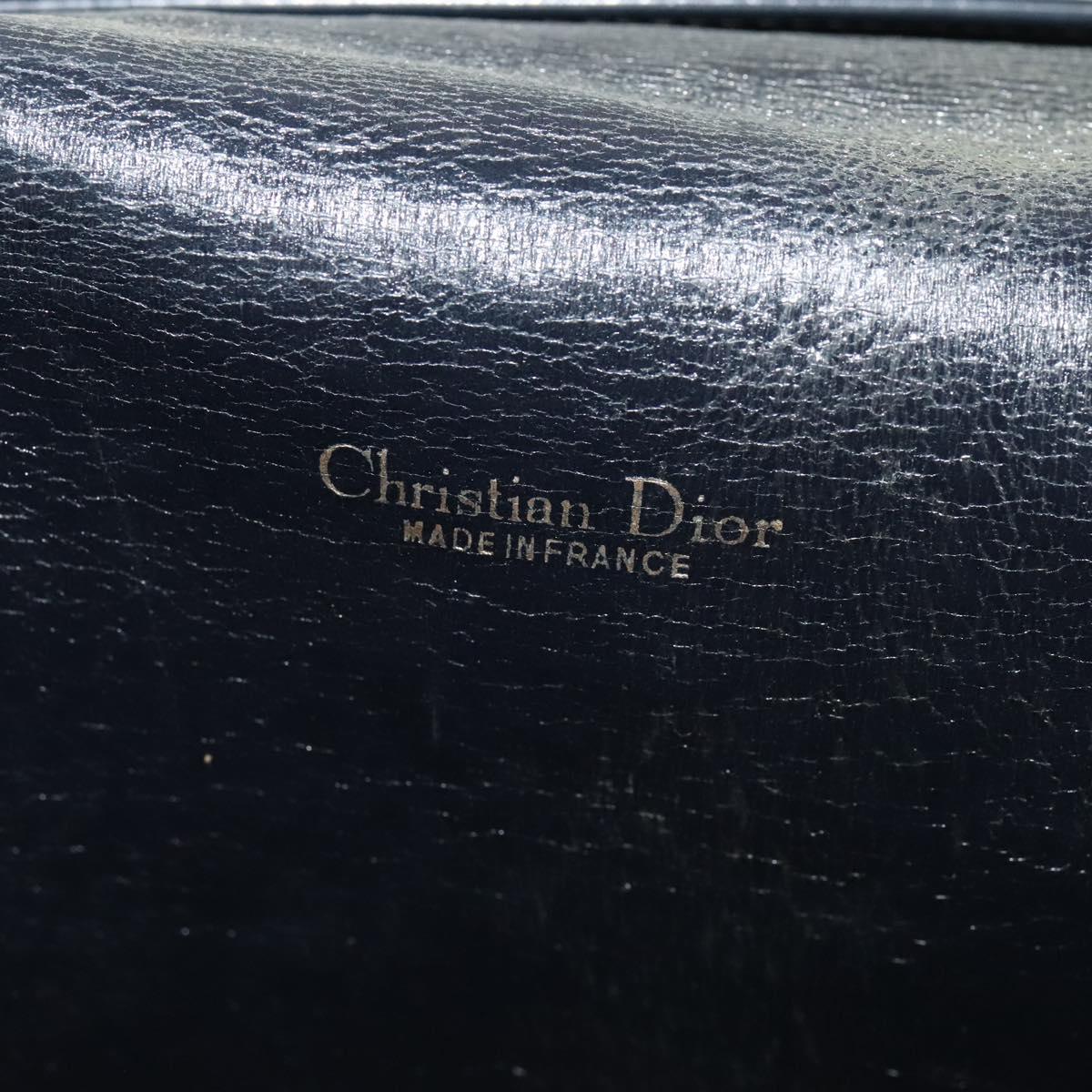 Christian Dior Trotter Canvas Shoulder Bag Navy Auth BD773