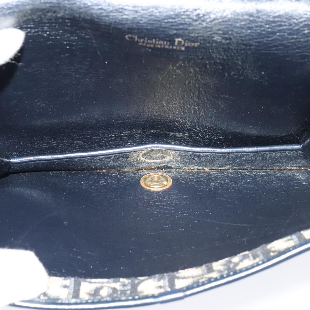 Christian Dior Trotter Canvas Shoulder Bag Navy Auth BD773