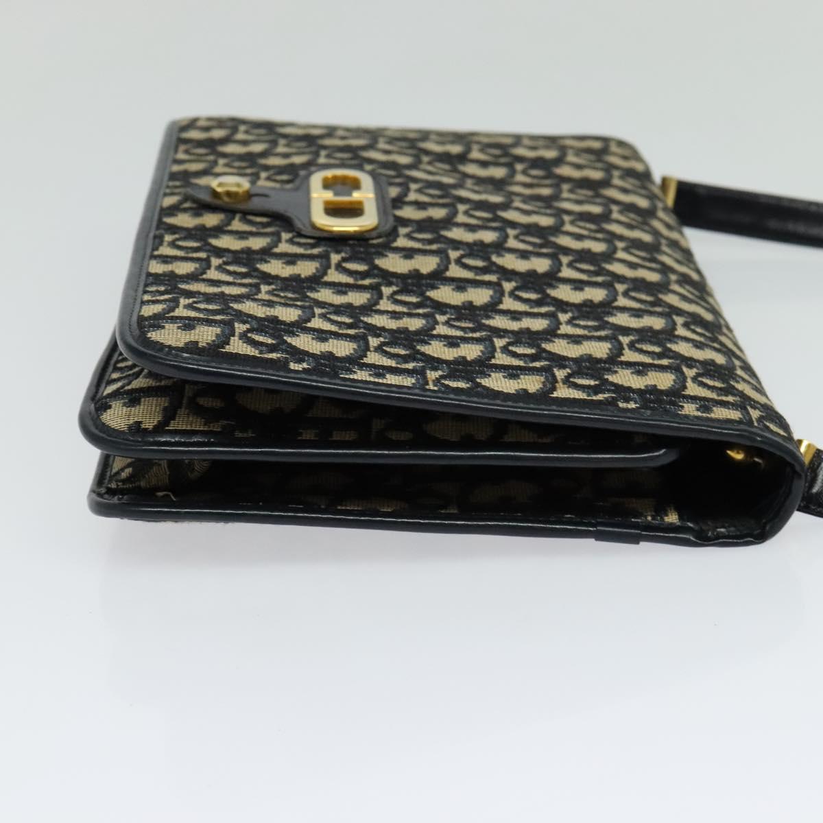 Christian Dior Trotter Canvas Shoulder Bag Navy Auth BD773