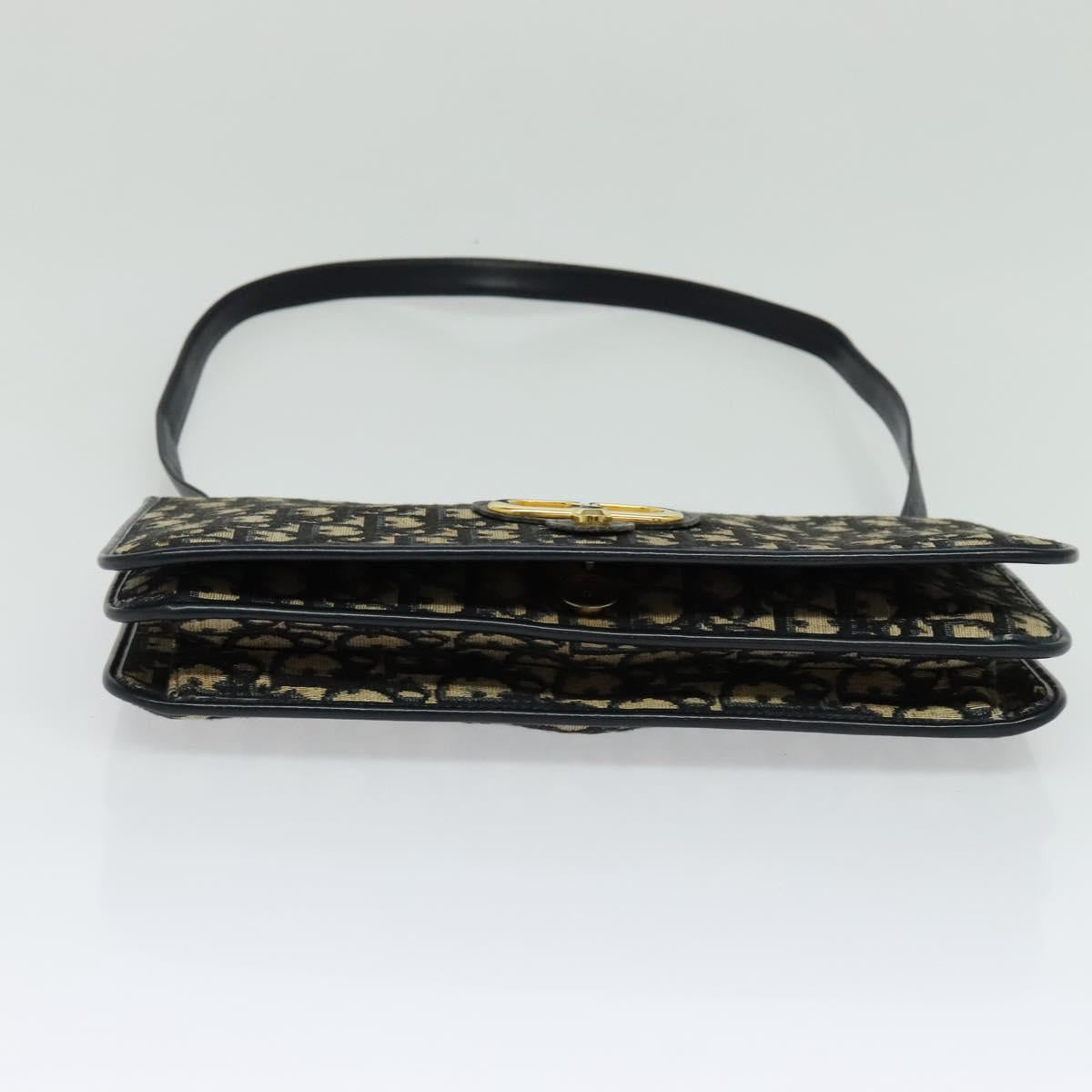 Christian Dior Trotter Canvas Shoulder Bag Navy Auth BD773