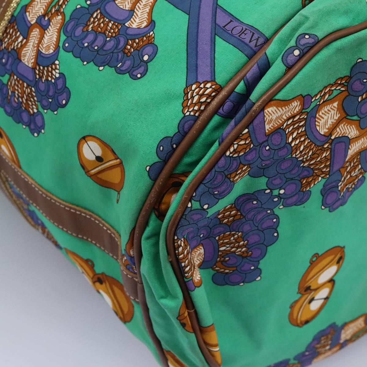 LOEWE Boston Bag Canvas Green Auth BD781