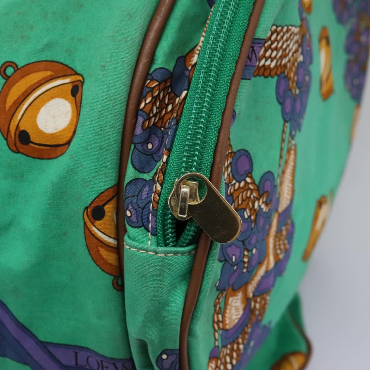 LOEWE Boston Bag Canvas Green Auth BD781