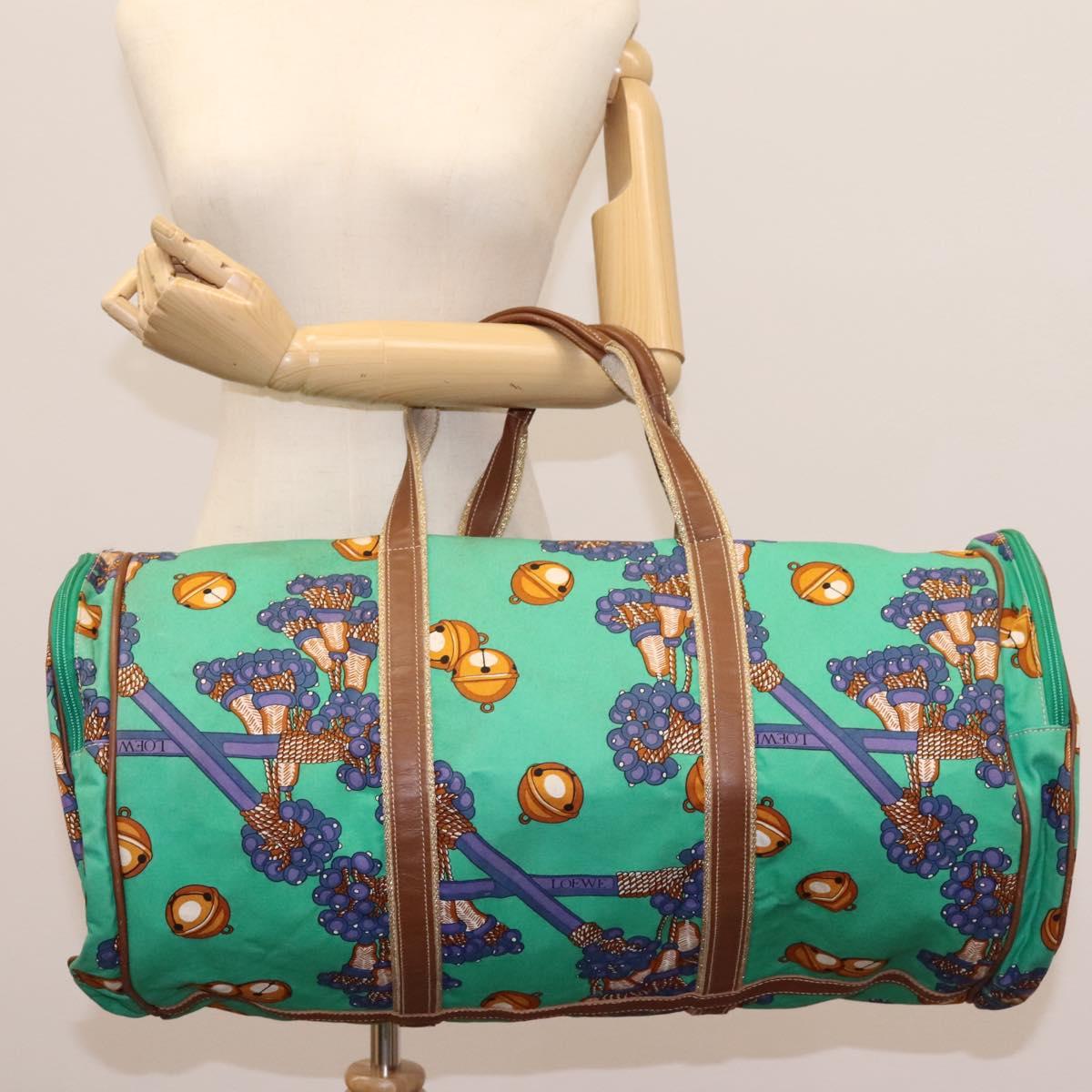 LOEWE Boston Bag Canvas Green Auth BD781