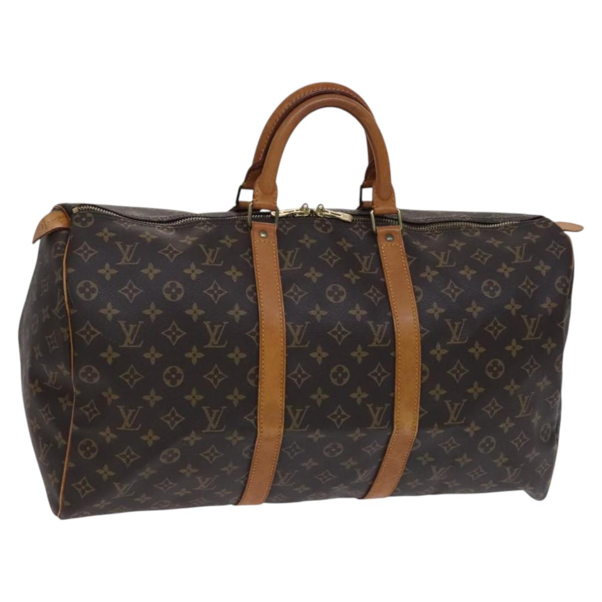 LOUIS VUITTON Monogram Keepall 50 Boston Bag M41426 LV Auth BD786