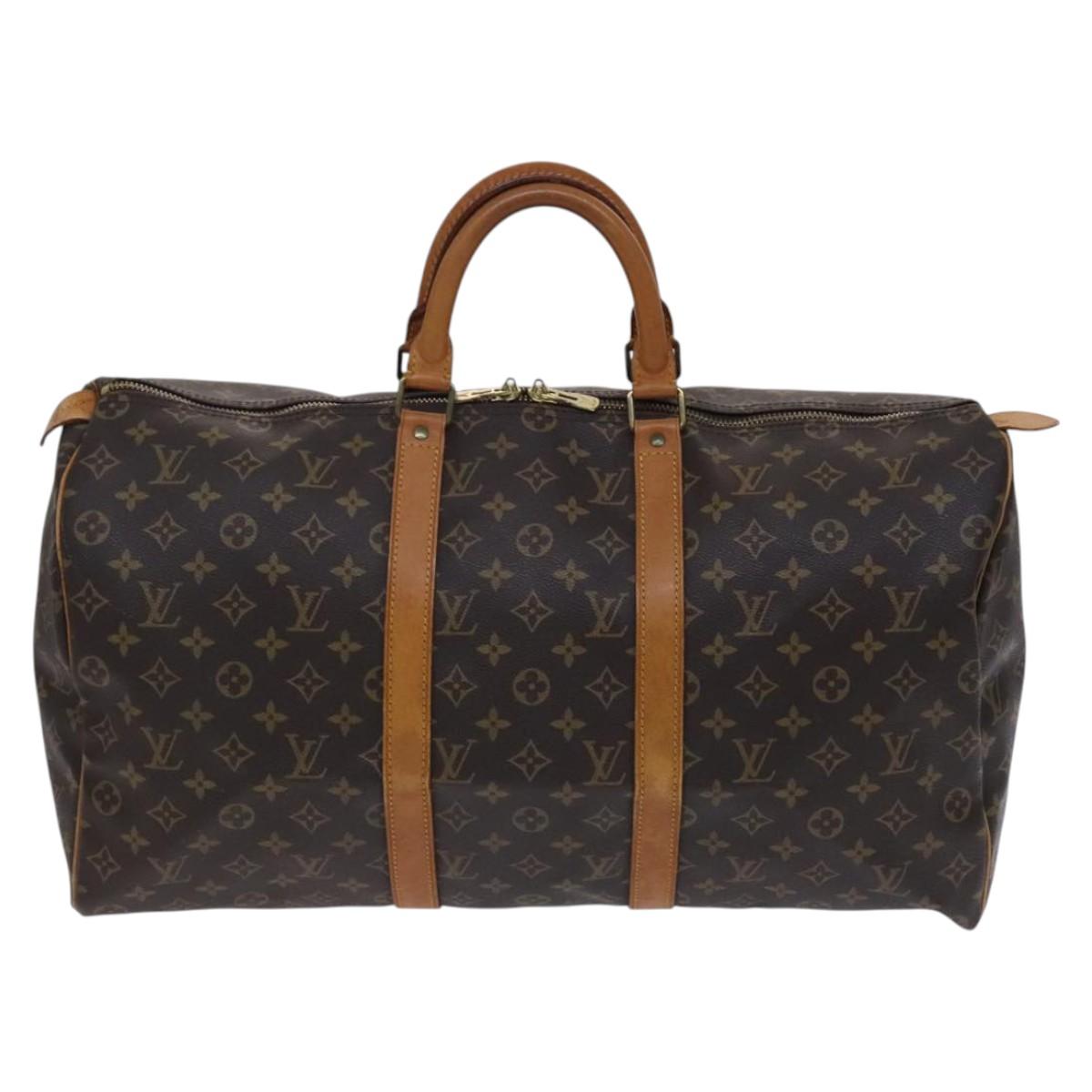 LOUIS VUITTON Monogram Keepall 50 Boston Bag M41426 LV Auth BD786