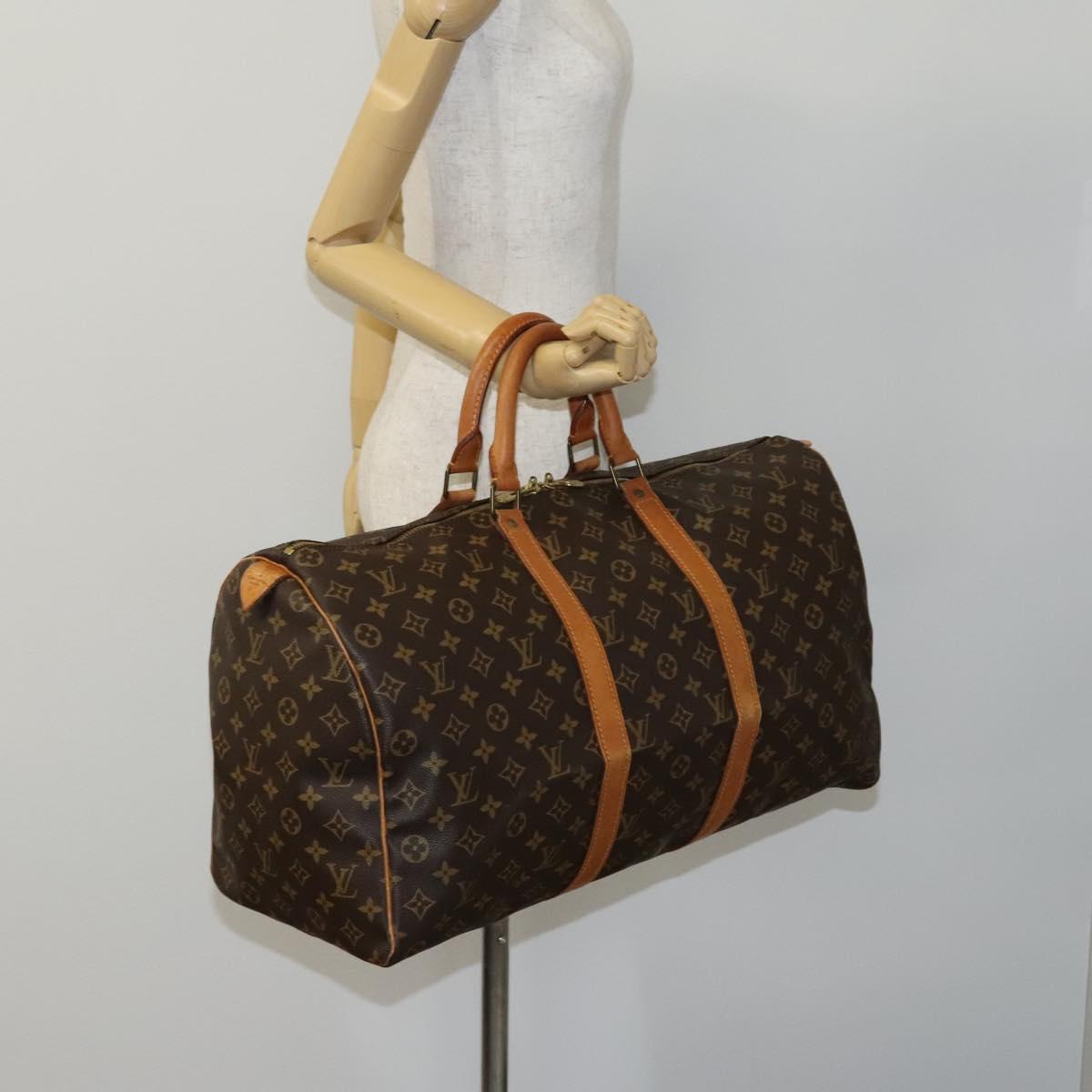 LOUIS VUITTON Monogram Keepall 50 Boston Bag M41426 LV Auth BD786