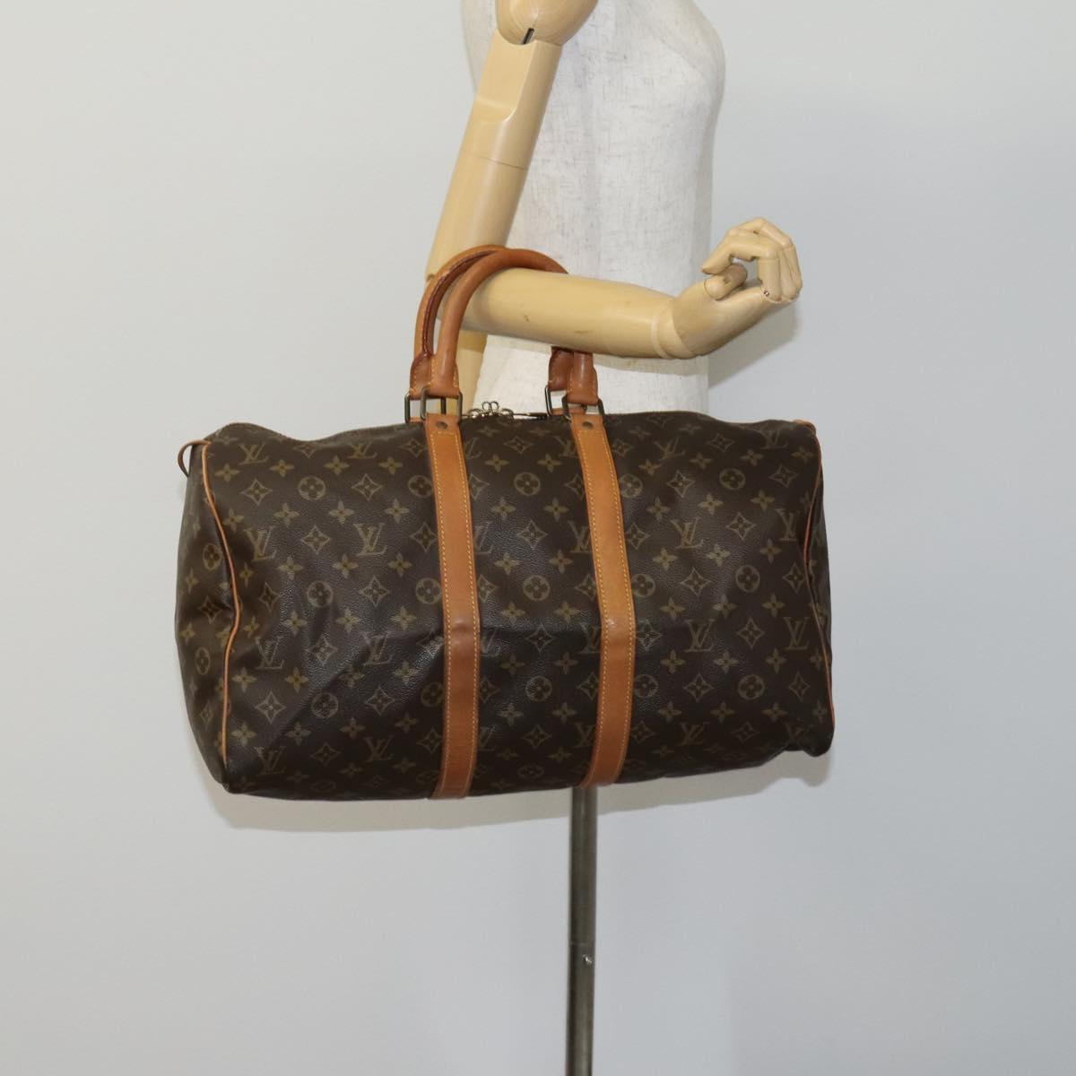 LOUIS VUITTON Monogram Keepall 45 Boston Bag M41428 LV Auth BD787