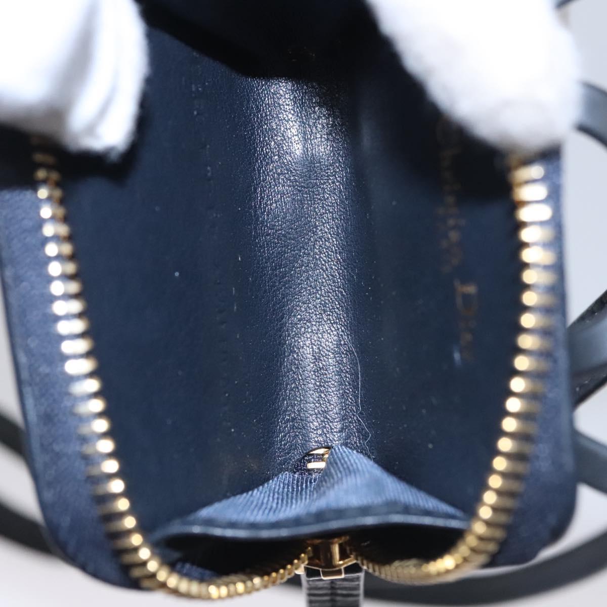 Christian Dior Trotter Canvas Oblique Phone Holder Airpods Case Navy Auth BD790V