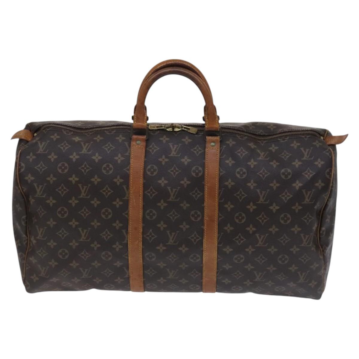 LOUIS VUITTON Monogram Keepall 55 Boston Bag M41424 LV Auth BD799