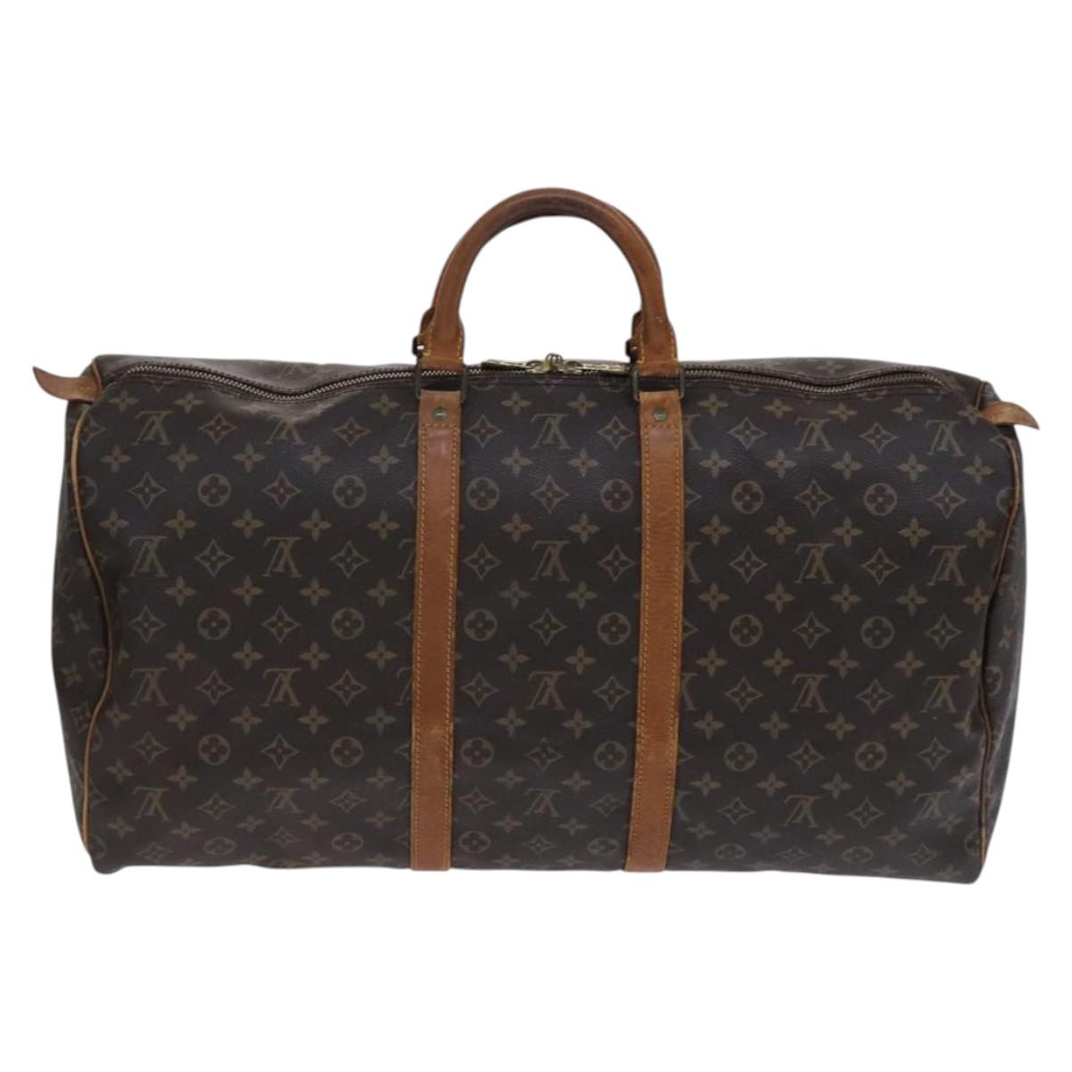 LOUIS VUITTON Monogram Keepall 55 Boston Bag M41424 LV Auth BD799