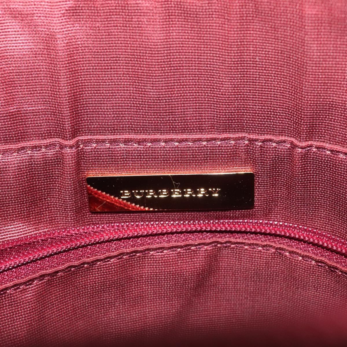 BURBERRY Nova Check Hand Bag Canvas Leather Beige Gold Auth BD809