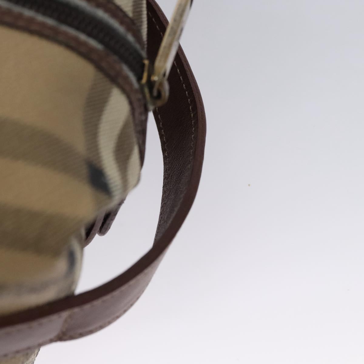 Burberrys Nova Check Clutch Bag PVC Leather Beige Auth BD815
