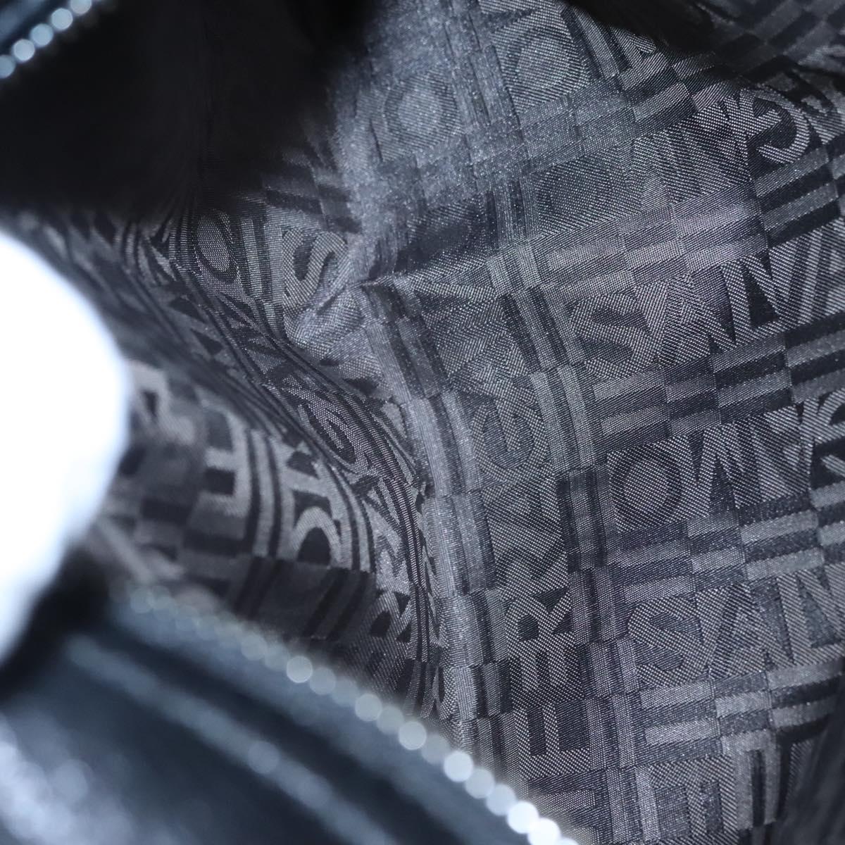 Salvatore Ferragamo Gancini Hand Bag Leather Black Silver Auth BD817