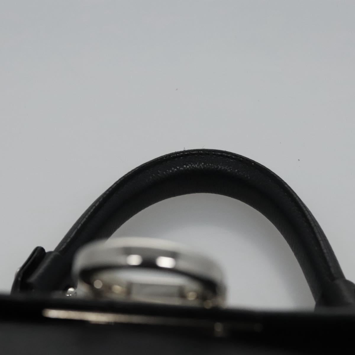 Salvatore Ferragamo Gancini Hand Bag Leather Black Silver Auth BD817