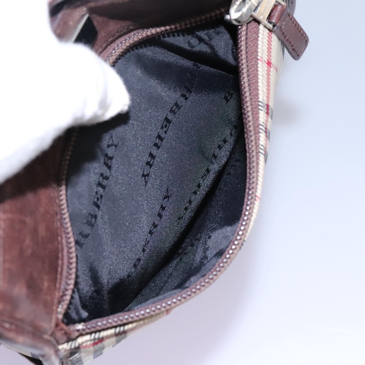 BURBERRY Nova Check Shoulder Bag Canvas Beige Auth BD829