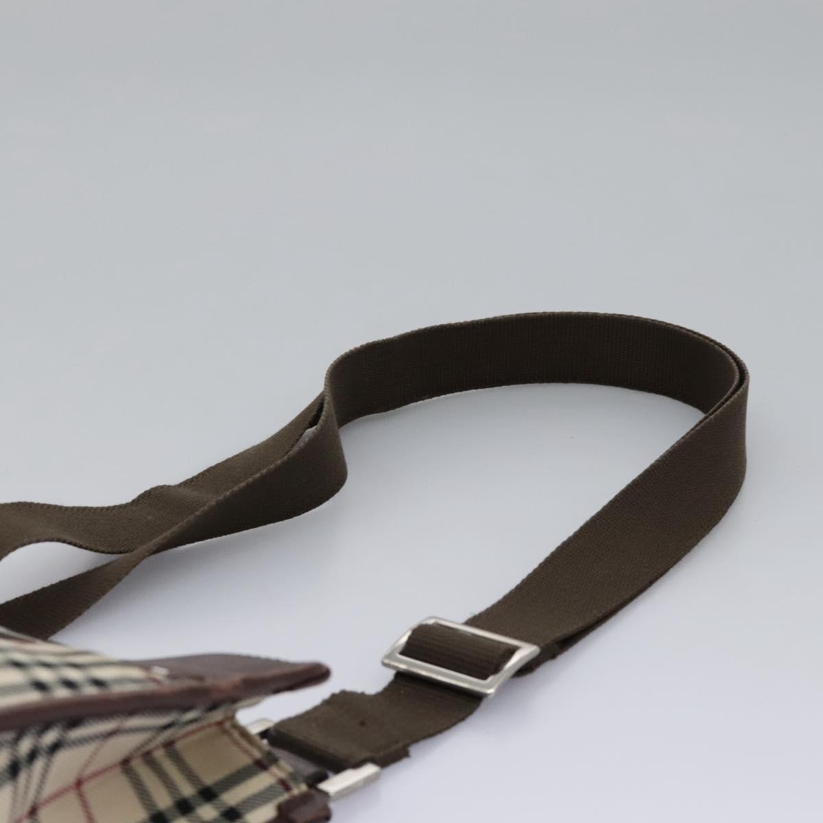 BURBERRY Nova Check Shoulder Bag Canvas Beige Auth BD829