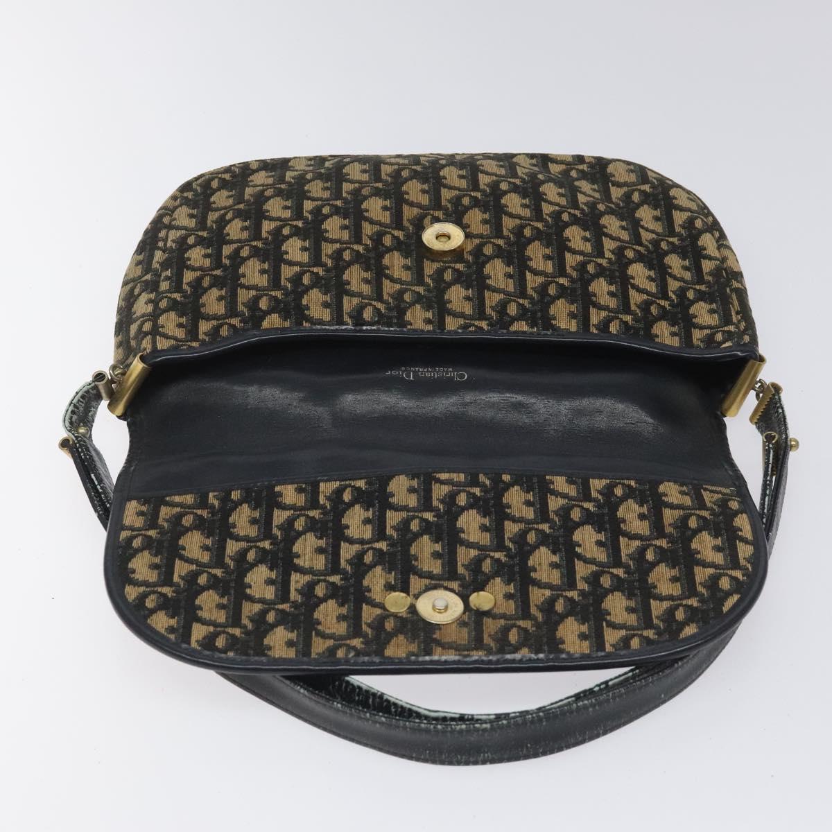 Christian Dior Trotter Canvas Shoulder Bag Navy Auth BD835