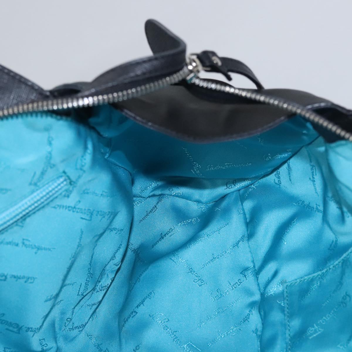 Salvatore Ferragamo Shoulder Bag Leather Black Auth BD836