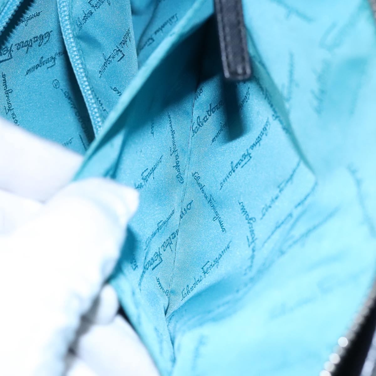 Salvatore Ferragamo Shoulder Bag Leather Black Auth BD836