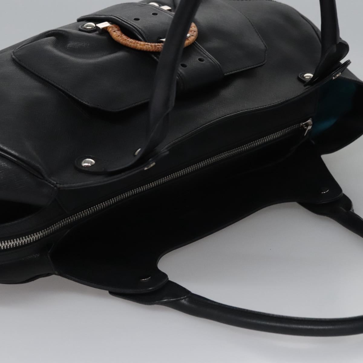 Salvatore Ferragamo Shoulder Bag Leather Black Auth BD836