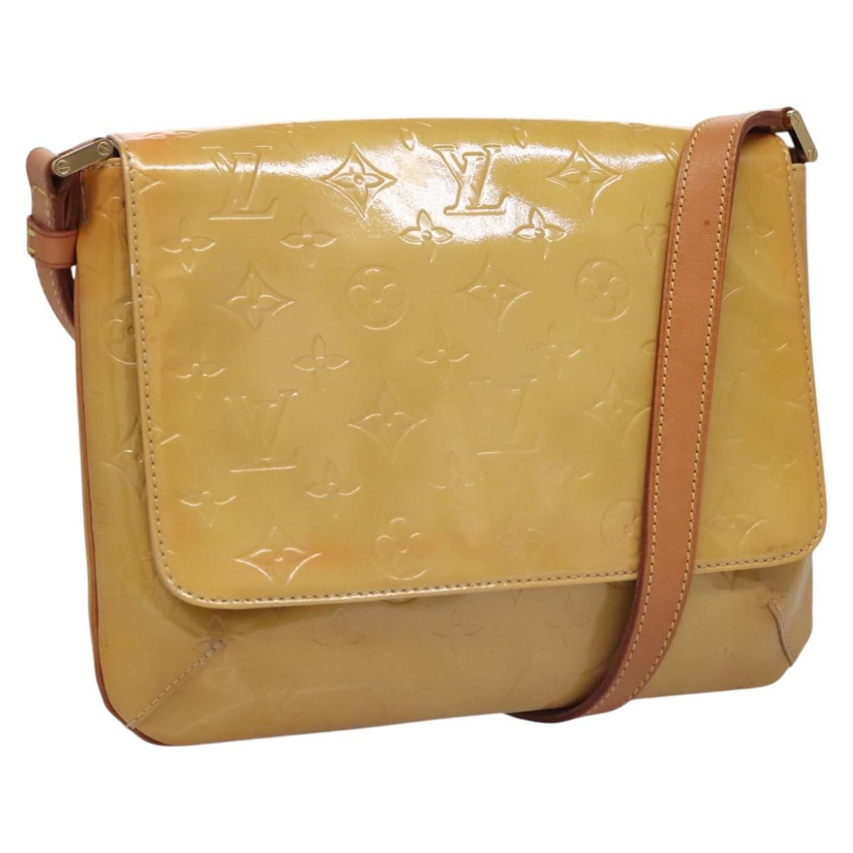 LOUIS VUITTON Monogram Vernis Thompson Street Bag Beige M91301 LV Auth BD879