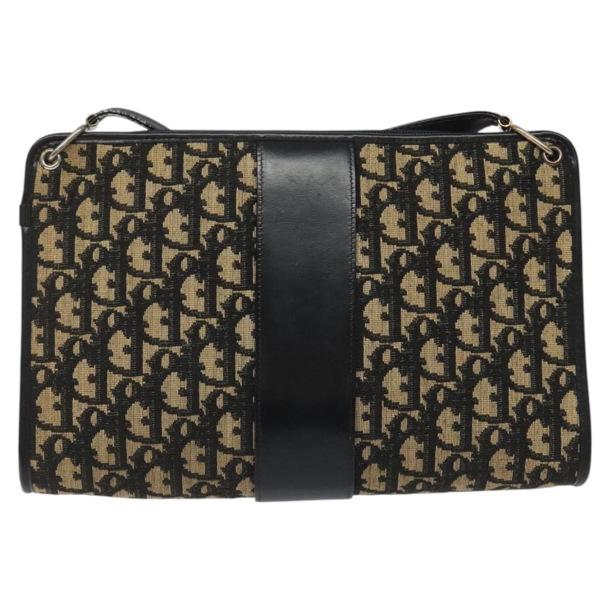 Christian Dior Trotter Canvas Shoulder Bag Navy Auth BD892