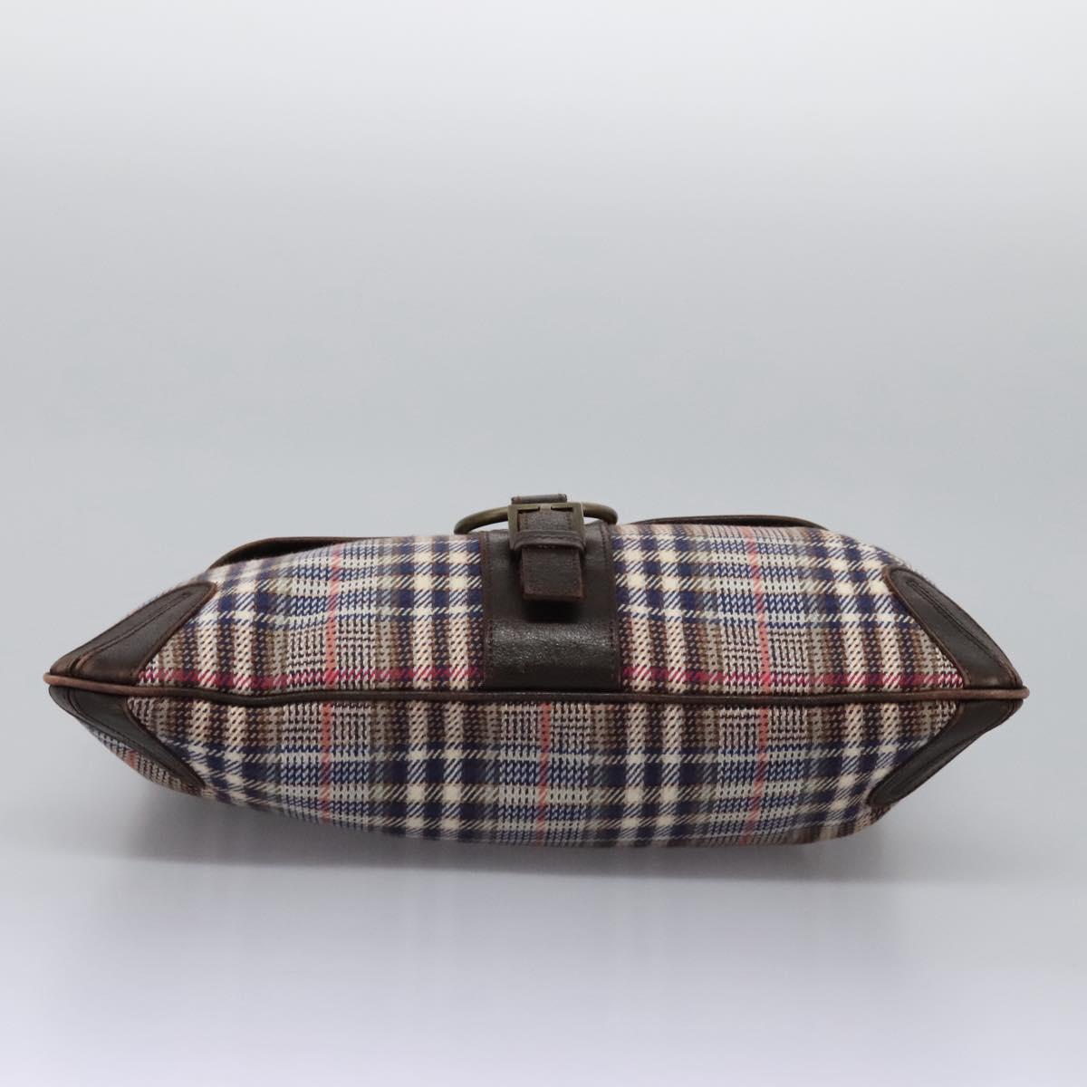 BURBERRY Nova Check Blue Label Shoulder Bag Canvas Beige Auth BD899