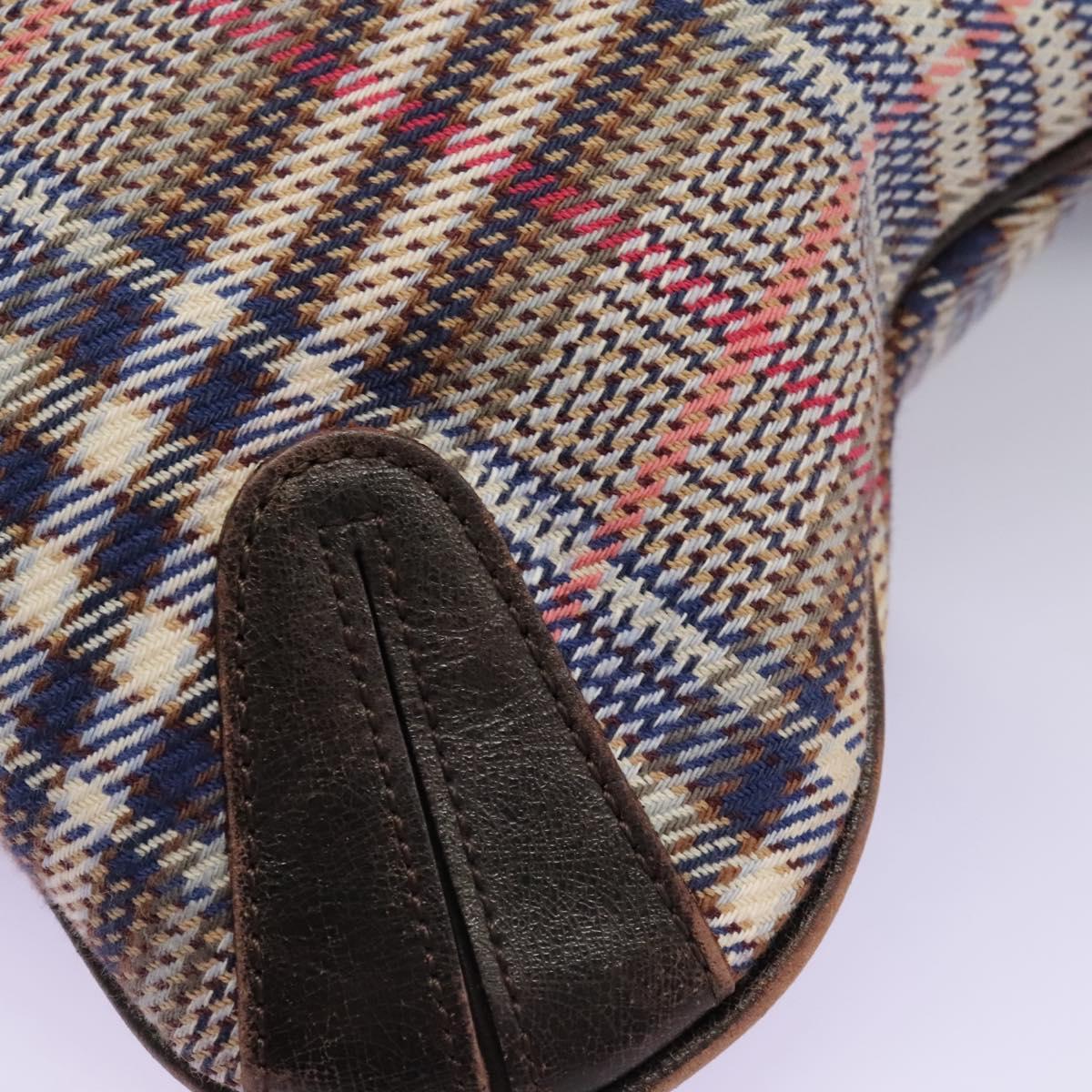 BURBERRY Nova Check Blue Label Shoulder Bag Canvas Beige Auth BD899