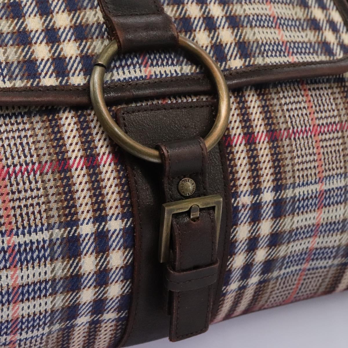 BURBERRY Nova Check Blue Label Shoulder Bag Canvas Beige Auth BD899