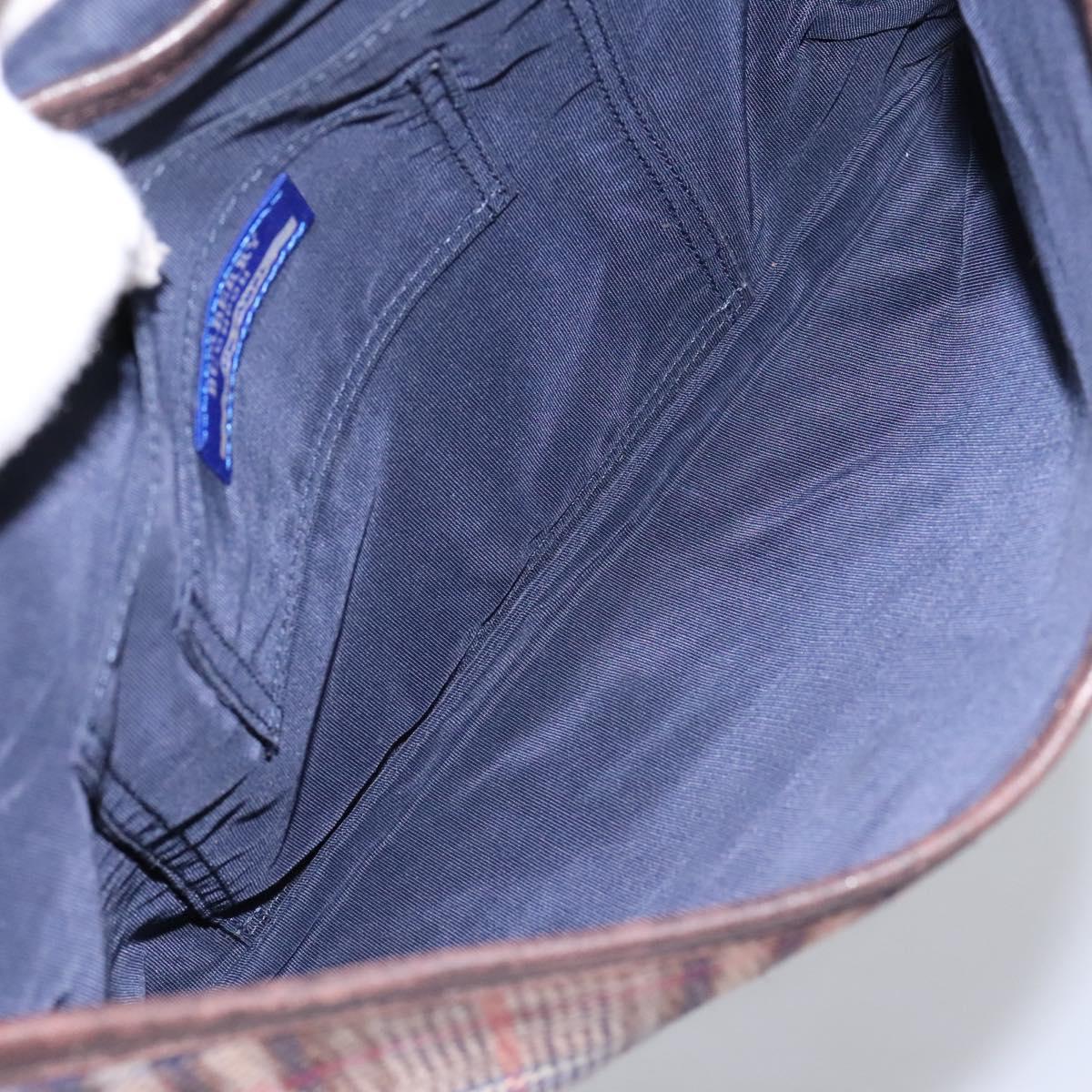 BURBERRY Nova Check Blue Label Shoulder Bag Canvas Beige Auth BD899