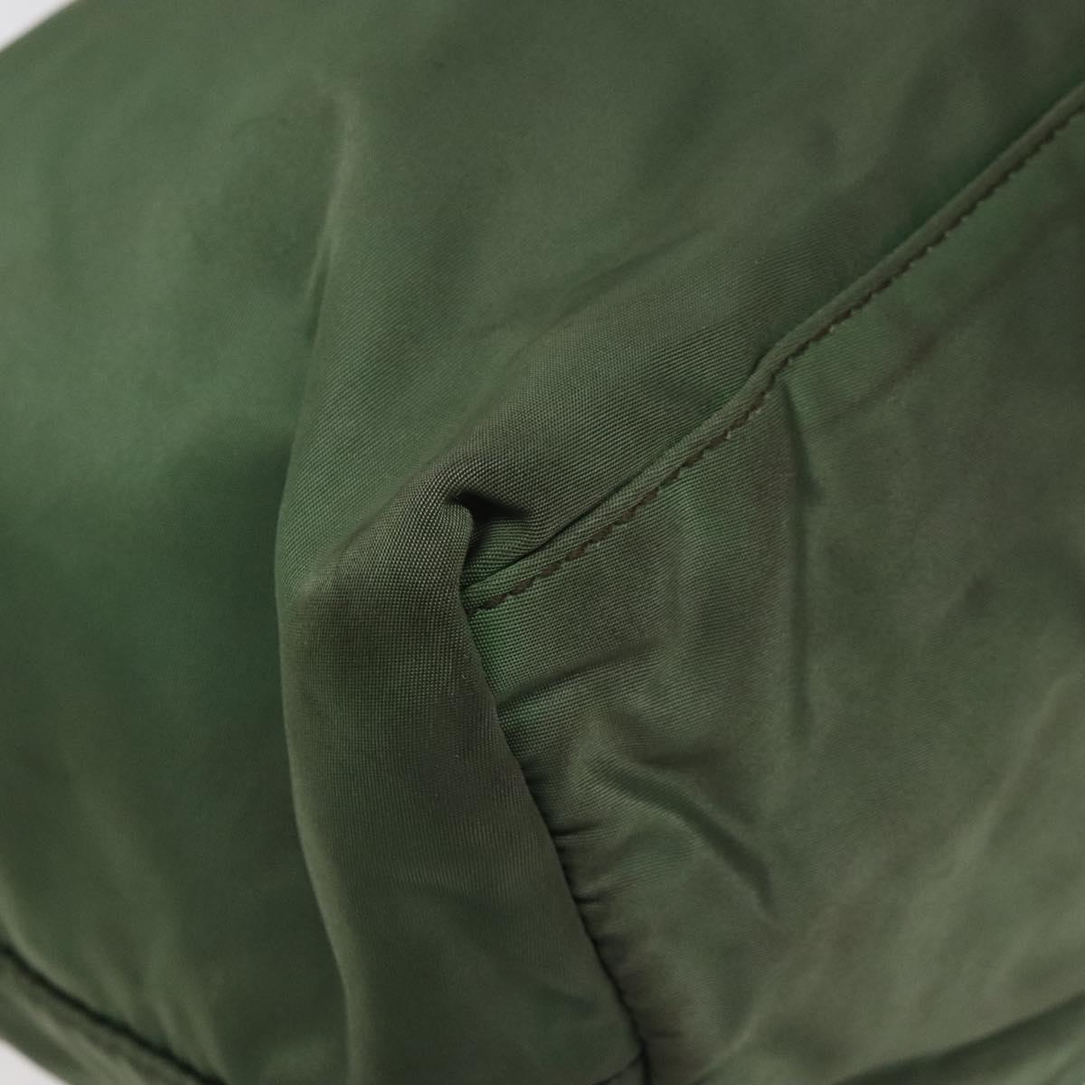 PRADA Tote Bag Nylon Khaki Gold Auth BD900