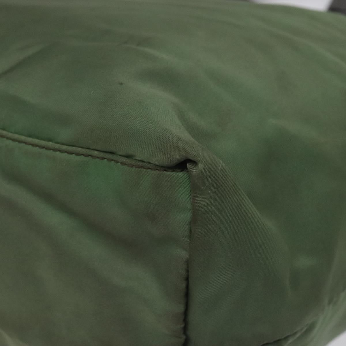 PRADA Tote Bag Nylon Khaki Gold Auth BD900