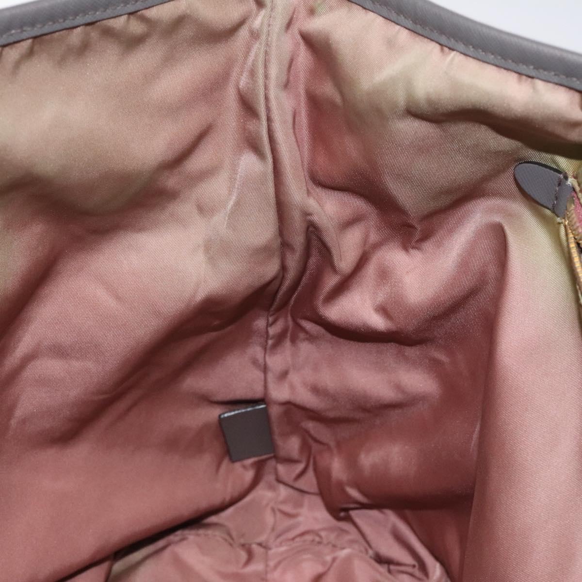 PRADA Tote Bag Nylon Khaki Gold Auth BD900