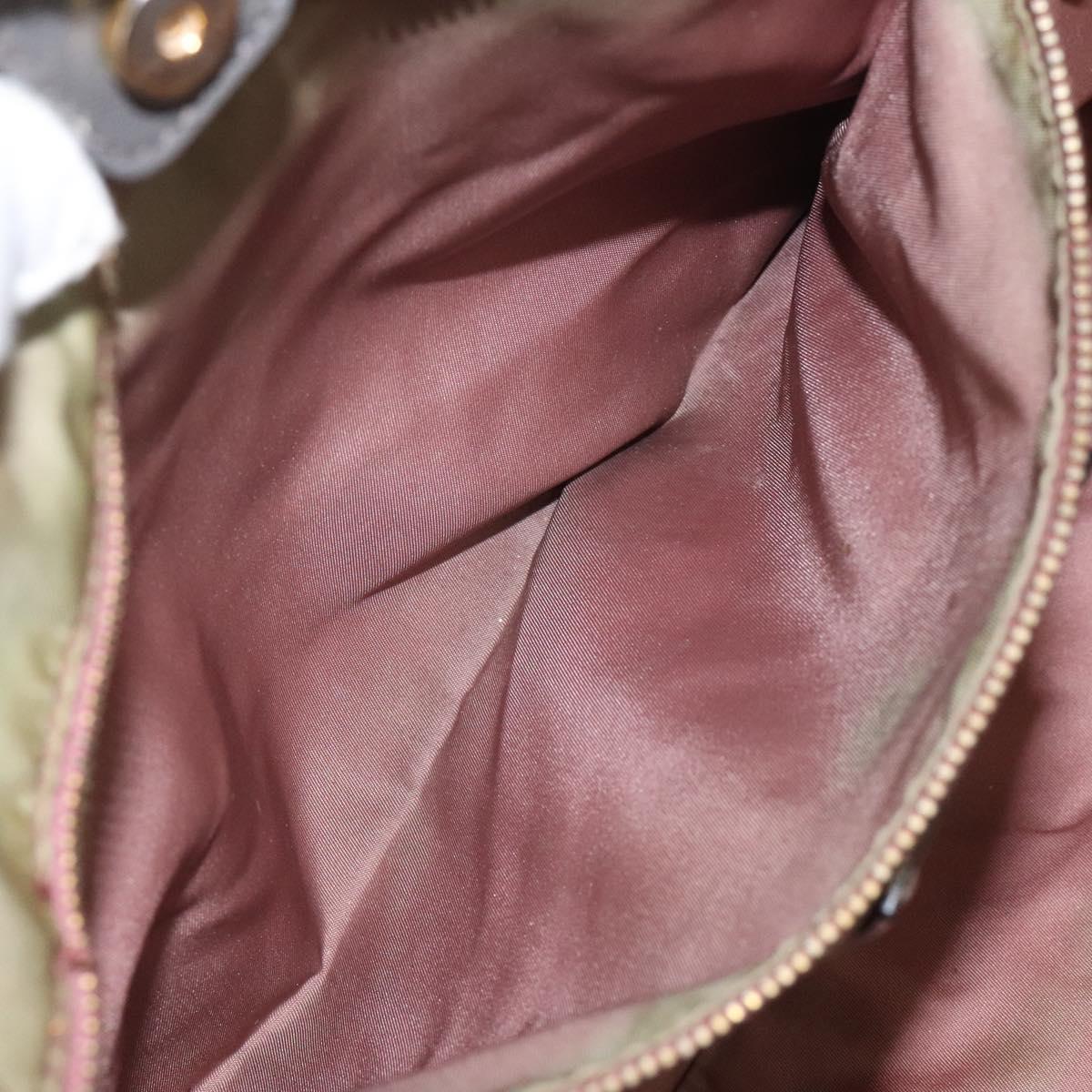 PRADA Tote Bag Nylon Khaki Gold Auth BD900