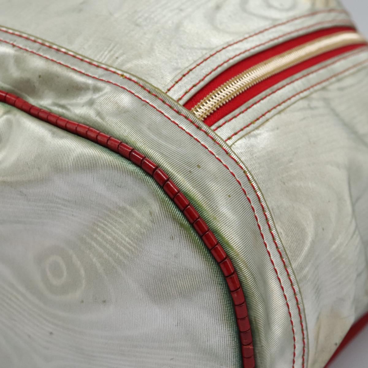 LOEWE Anagram Backpack PVC Leather Silver Auth BD905