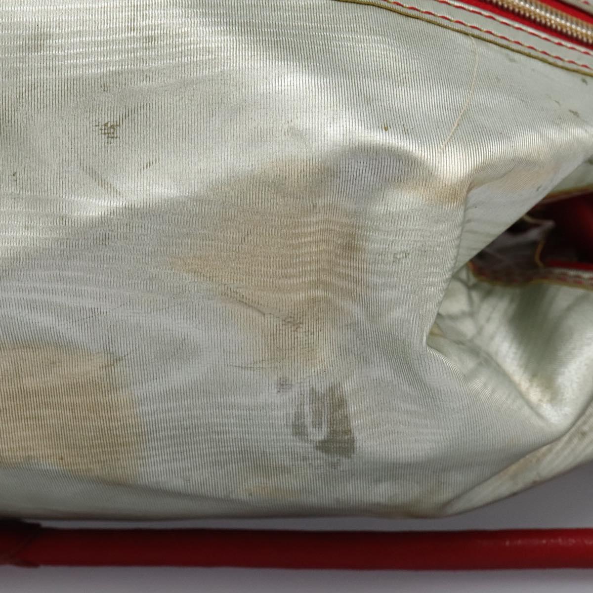 LOEWE Anagram Backpack PVC Leather Silver Auth BD905