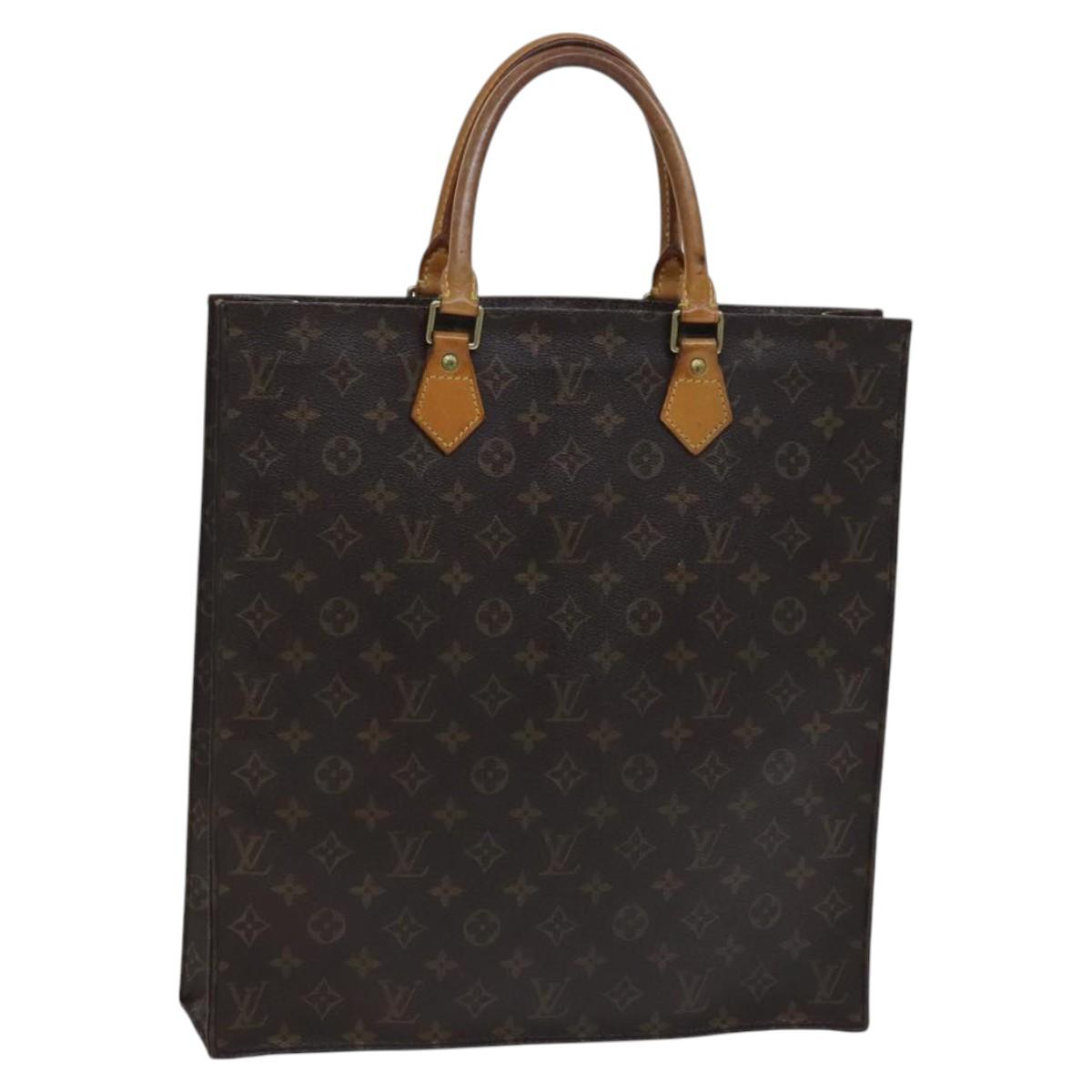 LOUIS VUITTON Monogram Sac Plat Hand Bag M51140 LV Auth BD912