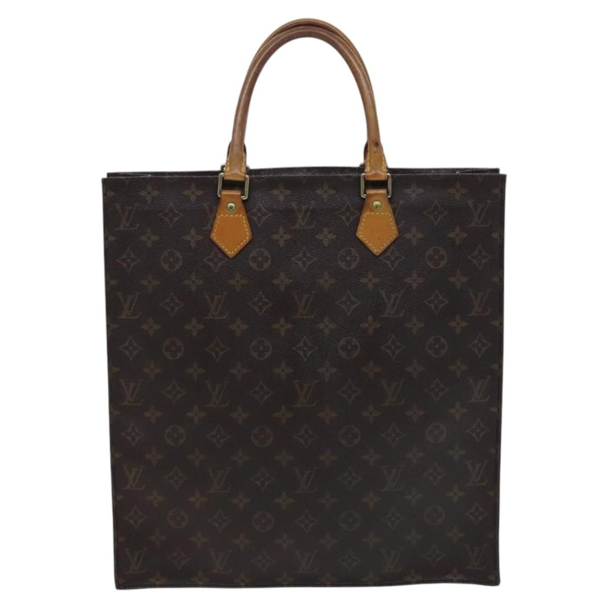LOUIS VUITTON Monogram Sac Plat Hand Bag M51140 LV Auth BD912