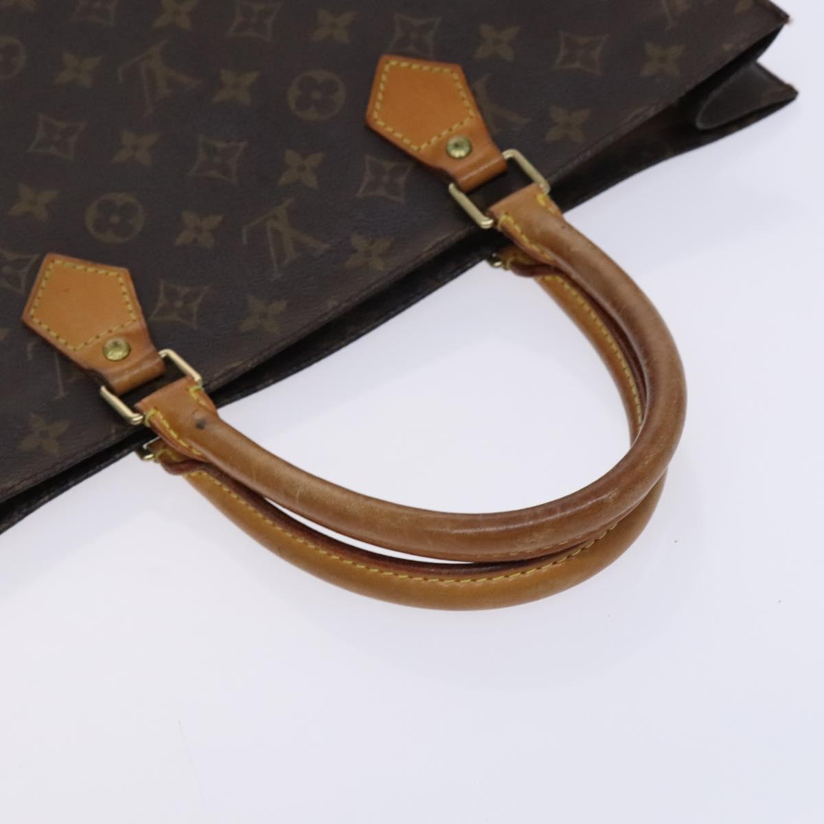 LOUIS VUITTON Monogram Sac Plat Hand Bag M51140 LV Auth BD912