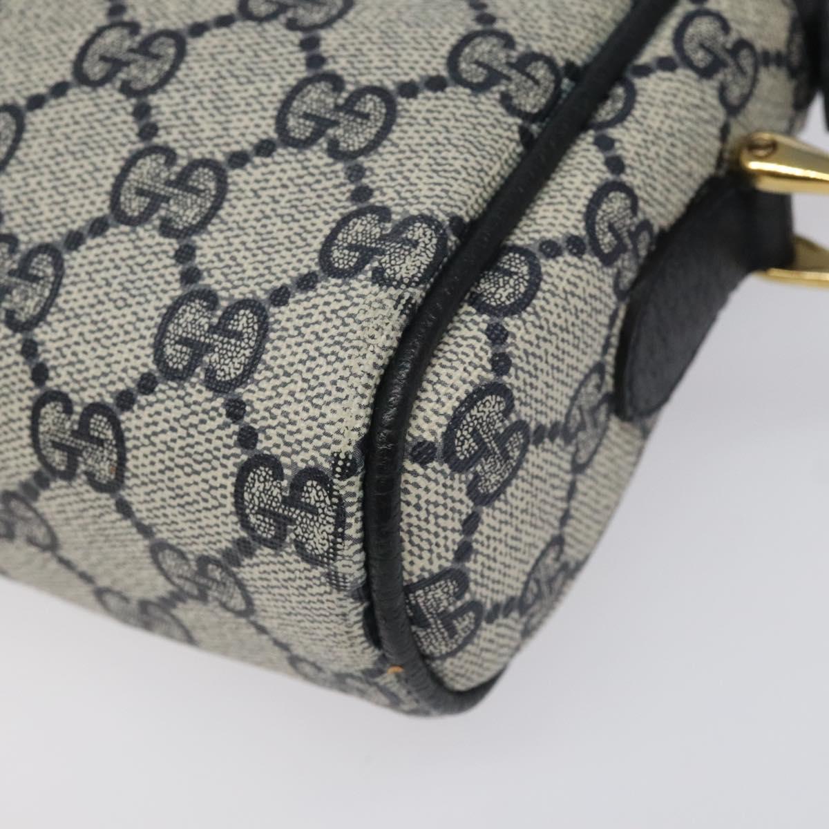 GUCCI GG Supreme Sherry Line Shoulder Bag PVC Navy Red 010 378 Auth BD927