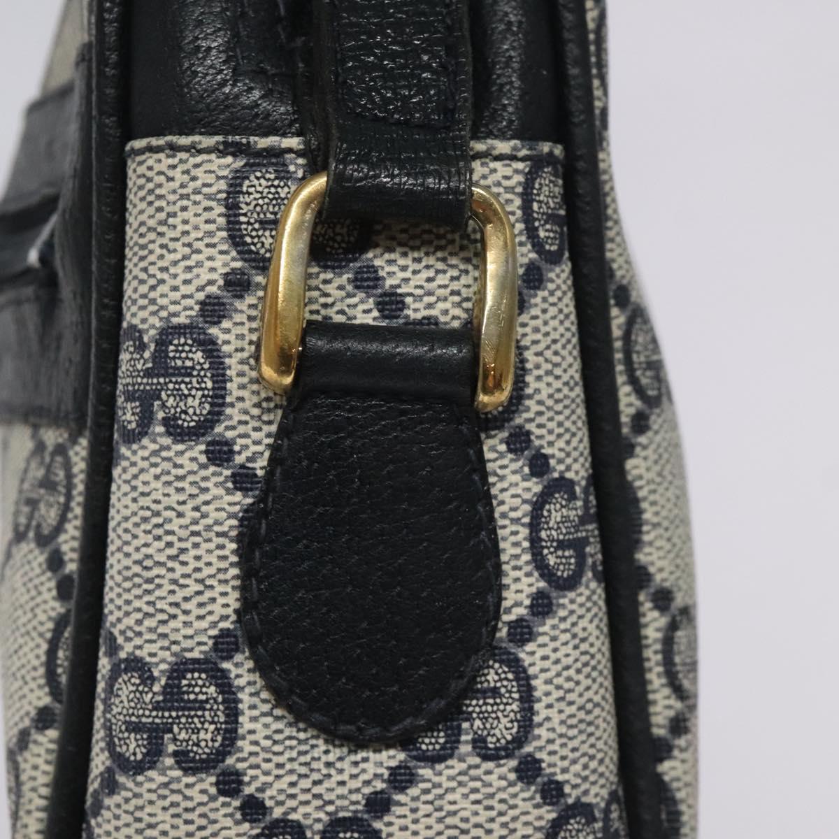 GUCCI GG Supreme Sherry Line Shoulder Bag PVC Navy Red 010 378 Auth BD927