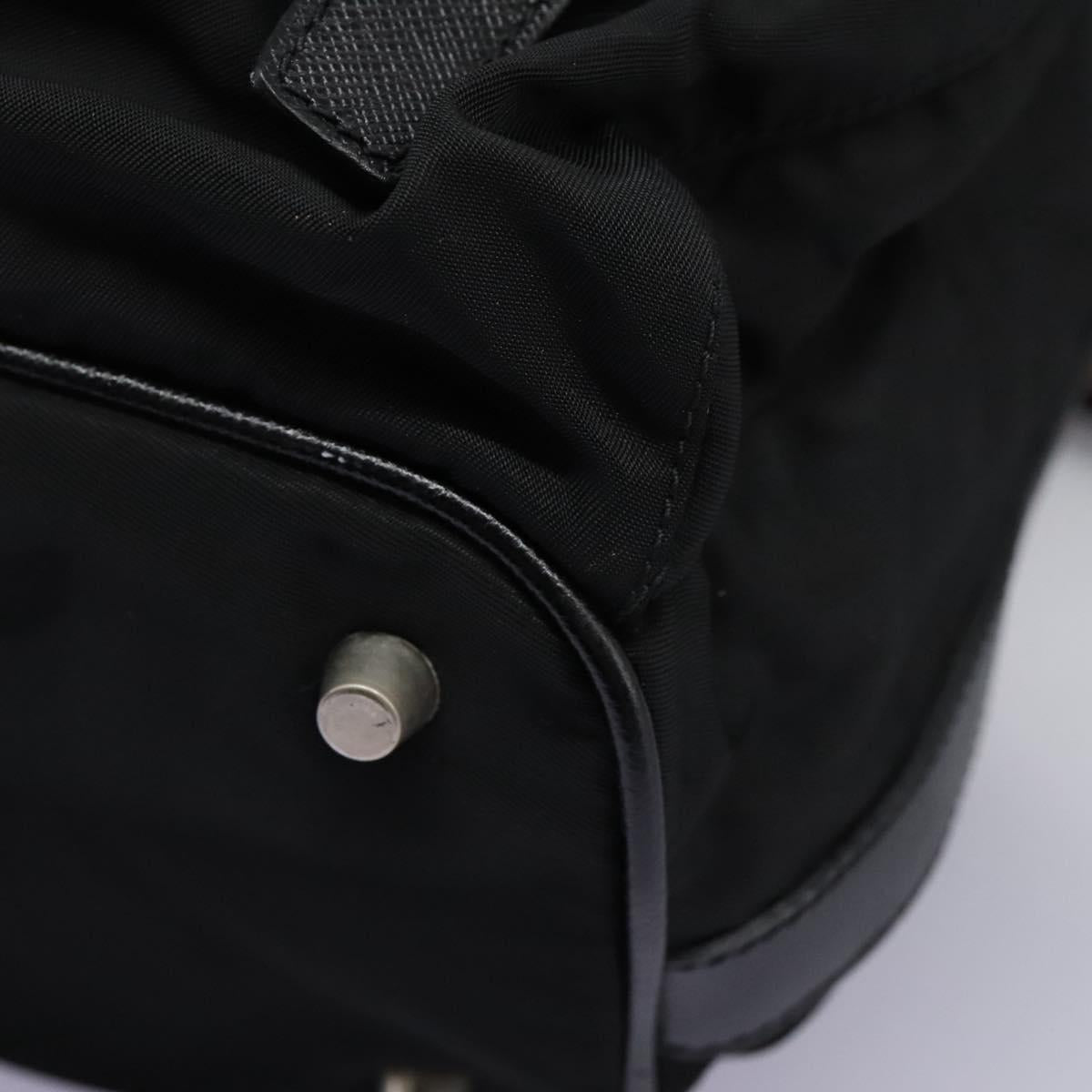 PRADA Shoulder Bag Nylon Black Gold Auth BD928V