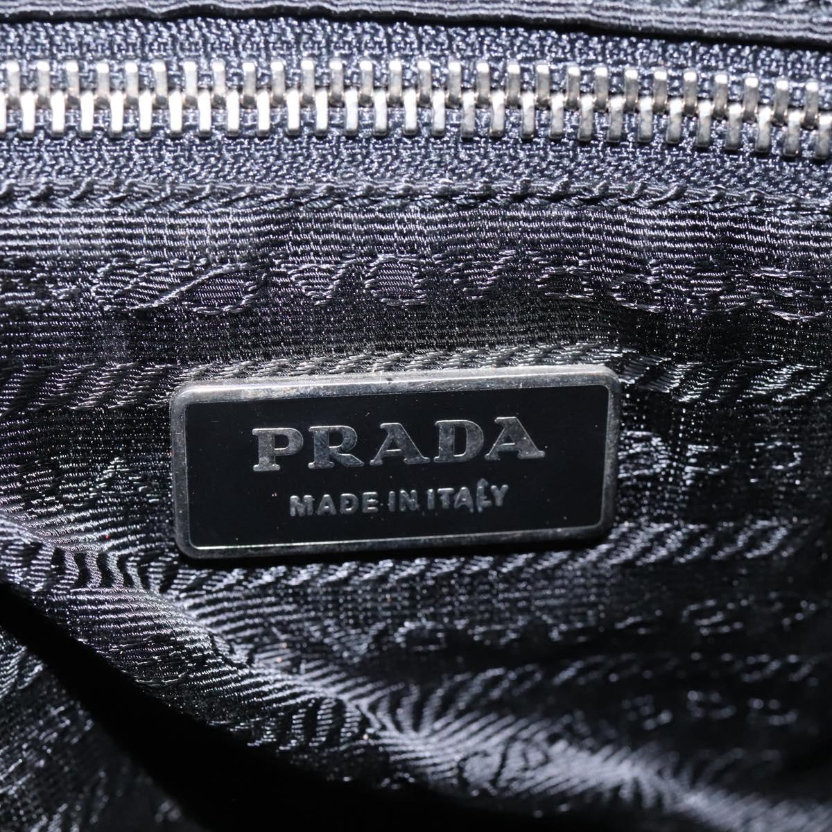 PRADA Shoulder Bag Nylon Black Gold Auth BD928V