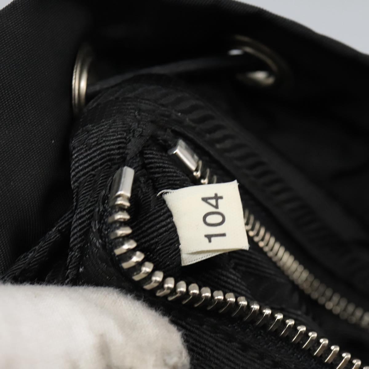 PRADA Shoulder Bag Nylon Black Gold Auth BD928V