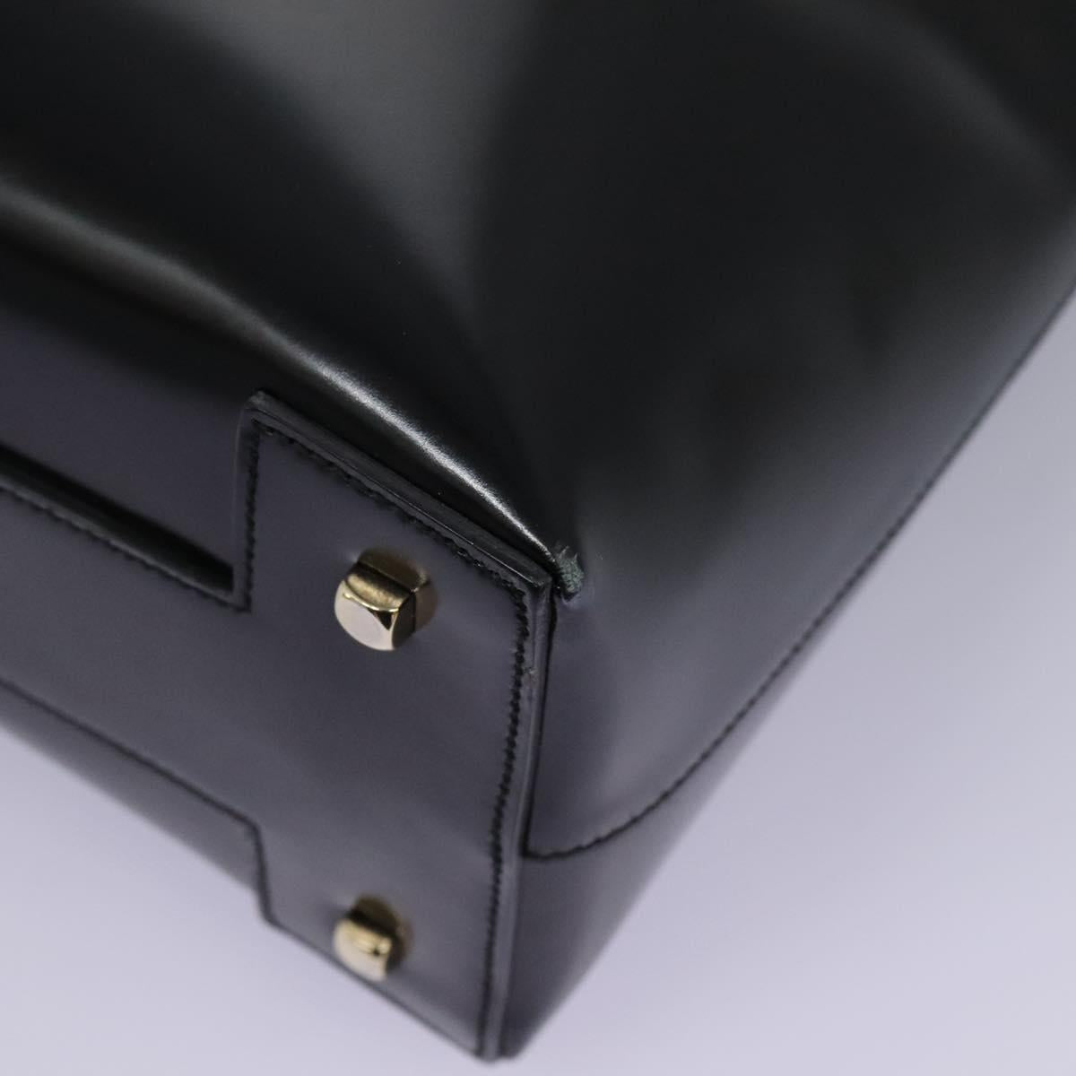 Salvatore Ferragamo Gancini Hand Bag Patent leather 2way Black Auth BD930