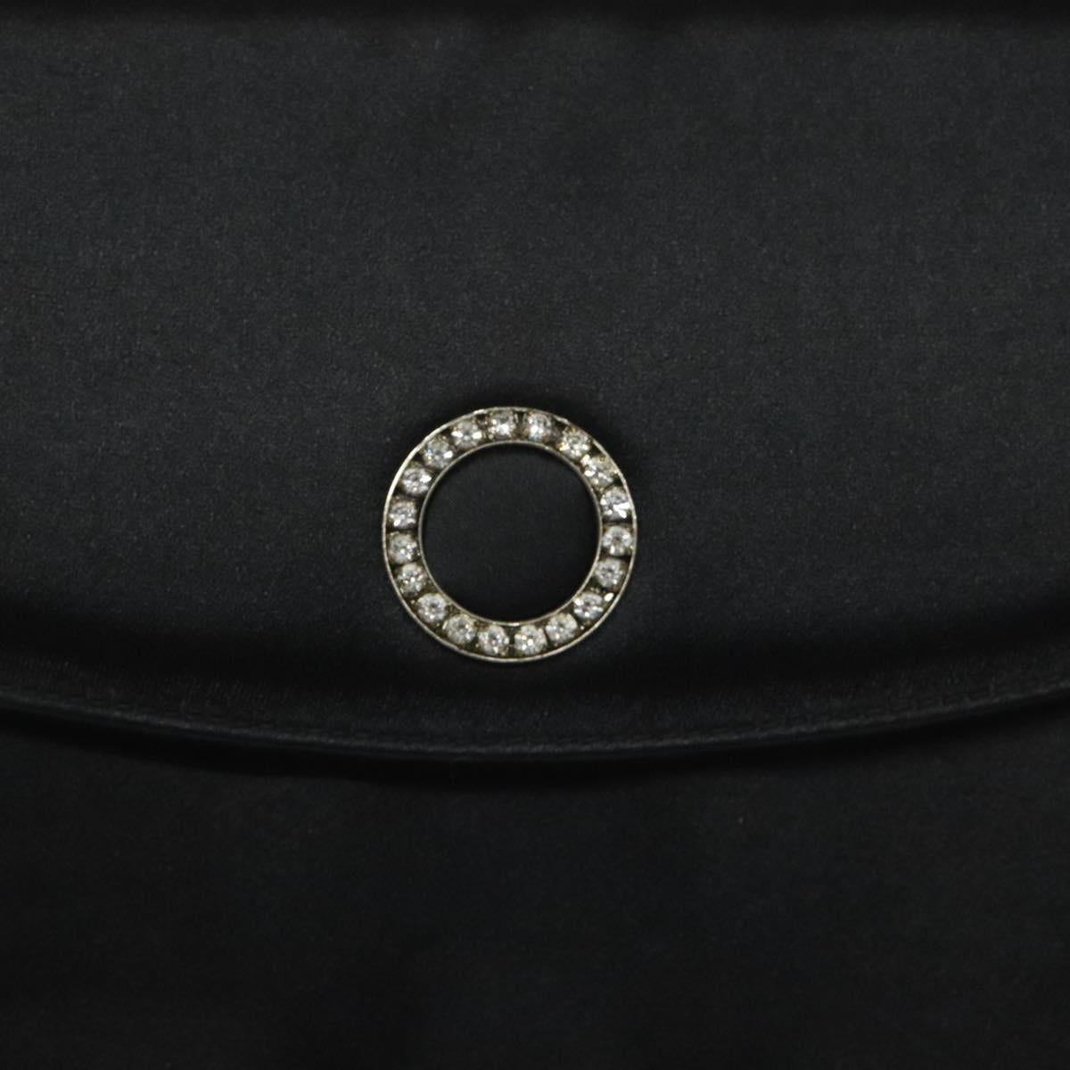 Salvatore Ferragamo Shoulder Bag Satin Black Auth BD949