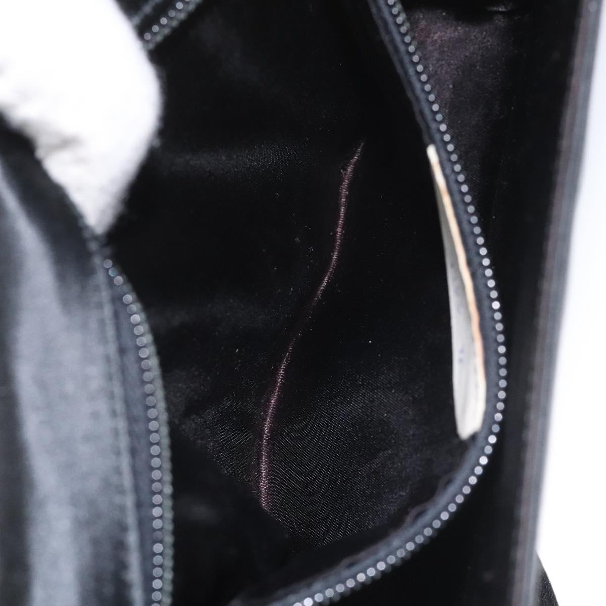 Salvatore Ferragamo Shoulder Bag Satin Black Auth BD949